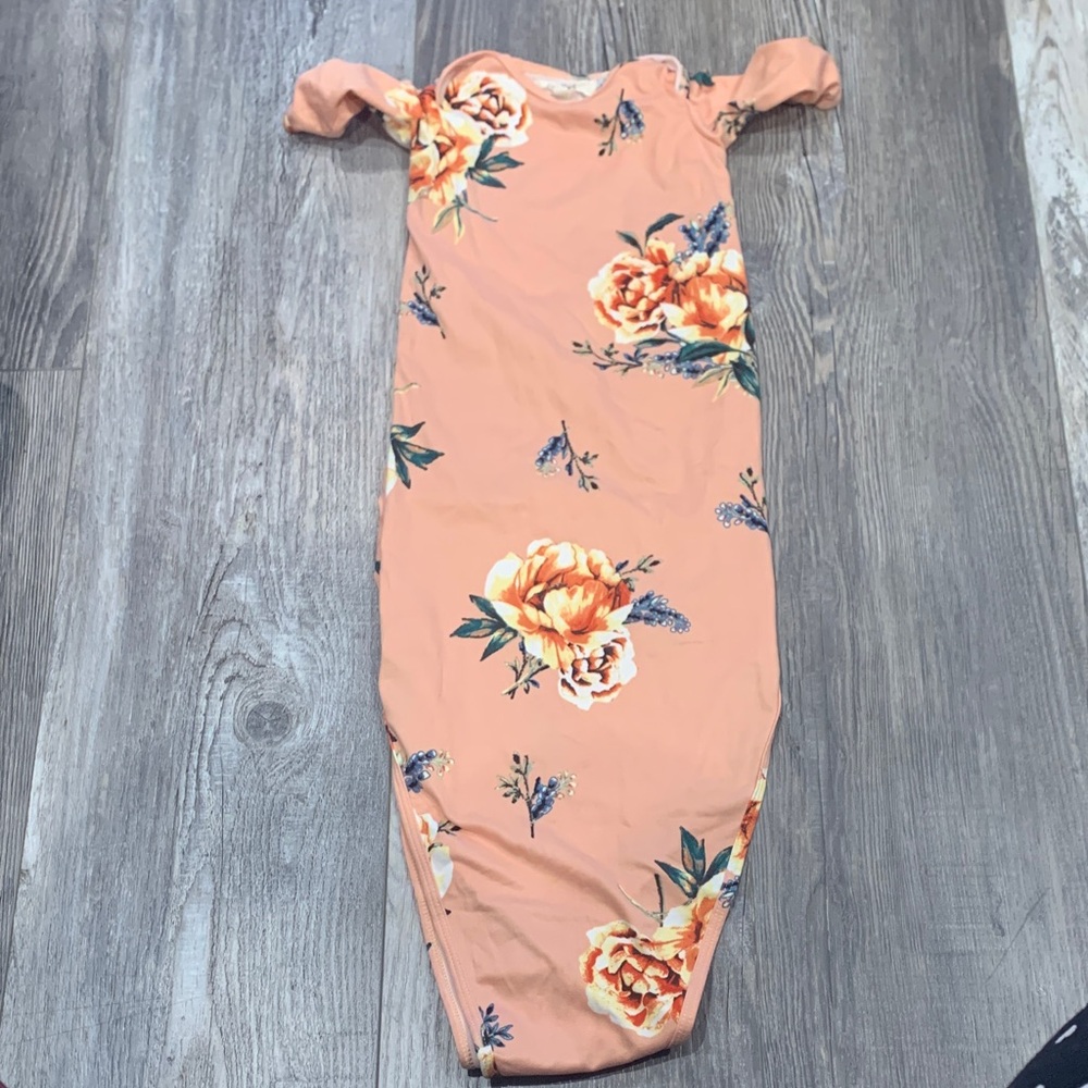Cozy’s Floral Baby Gown in Peach and Yellow